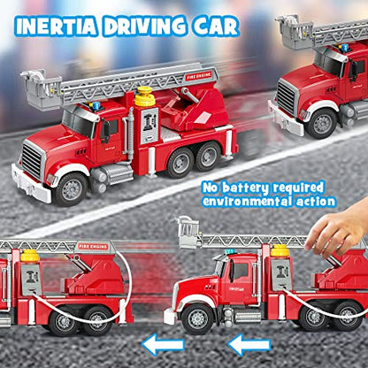 Dwi Dowellin Kids Fire Truck Toys for 3 4 5 6 Years Old Boys, Fire Rescue Vehicle with Shooting Water,Lights and Sounds - style: fire tuck