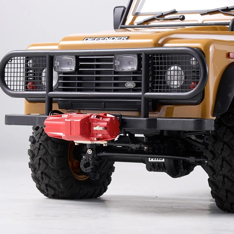 FMS Metal Electric Winch Single Electric Power Winch DIY Modification for 1/10 RC Crawler Car (Red) - Includes Remote Controller and Receiver - style: Electric Winch