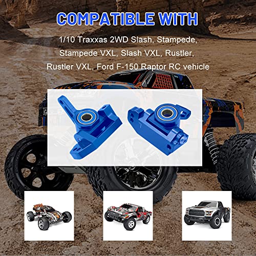 OGRC Caster Block Steering Blocks, Stub Axle Carriers for 1/10 Slash 2WD | Aluminum Front Caster Block&Steering Blocks and Rear Stub Axle Carriers kit for 1/10 Traxxas slash 2WD #3632 3736 3752 (Blue) - color: Blue