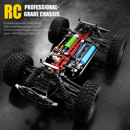 X-Verse 1:16 Fast Brushless RC Car for Adults, Max 45 mph, Off Road Remote Control Truck, 4WD High Speed All Terrain RC Car RC Truggy, 3 Battery - color: 16201pro