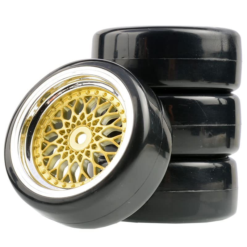 1/10 Drift Wheels Tires Set, Diameter 62mm RC Car Road Wheels and Tires with 12mm Hex RC Drift Car Tires Offset 3/6/9mm Fit for HSP HPI Sakura RC Car Accessories (Color : Offset3mm) - color: Offset3mm