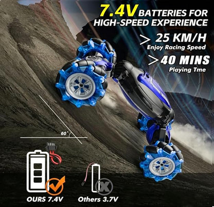 Remote Control Car for Boys 8-12, Gesture & Hand Motion Control RC Car, 360° Spins & Drifting Stunt, All-Terrain 4WD Off-Road, Indoor & Outdoor Toys, Best Gift for Boys Girls (Birthday, Holiday)