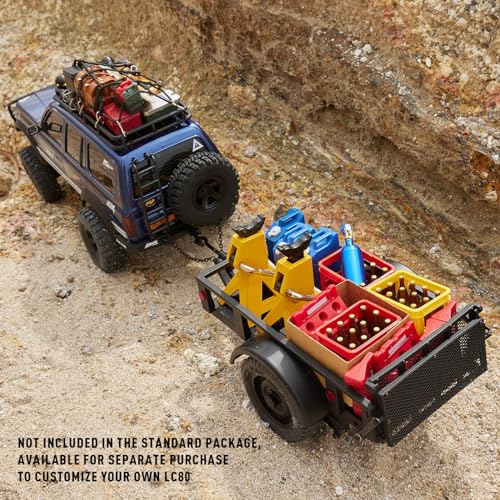 FMS FCX18 RC Crawler Accessory - Land Cruiser 80 & 1/12 RC Cars: Utility Trailer Type B Silver