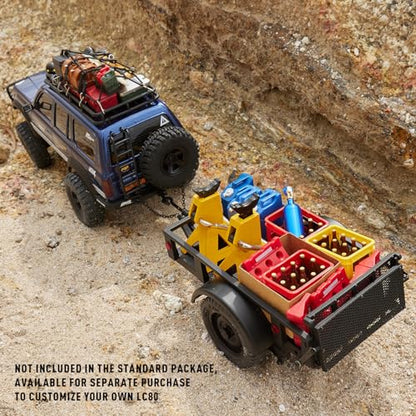 FMS FCX18 RC Crawler Accessory - Land Cruiser 80 & 1/12 RC Cars: Utility Trailer Type B Silver