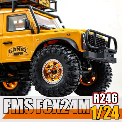 1.0"RC Aluminum Beadlock Wheel and Crawler Tires set (w/Foam Inserts Fit) 7mm Hex for 1/18 1/24 RC Crawler car Axial 90081 AX24 FCX24M FMS SCX24 (R246)