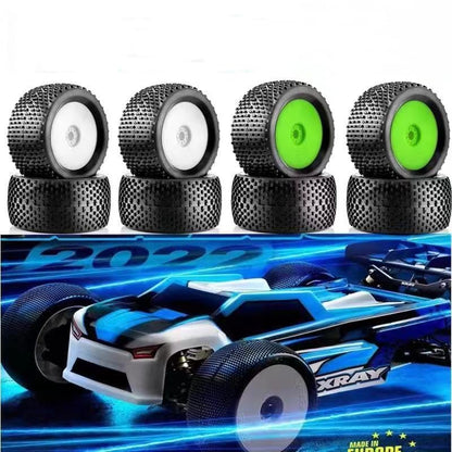 1/8 RC Off Road Racing Truck Tires And Wheels 17mm Hex Rubber Buggy Tyres OD 140mm For 1:8 Scale Monster Truck Car Arrma Typhon 6S Talion 4WD HPI HSP BAZOOKA CAMPER Kyosho TRAXXAS 4PCS (White) - color: White