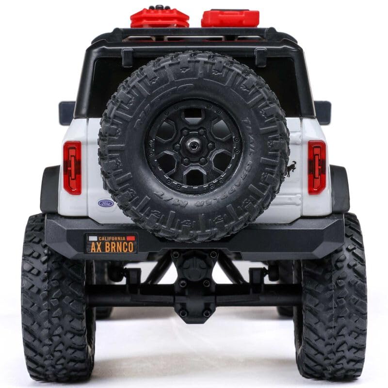 Axial 1/24 SCX24 F Bronco 4X4 RTR Brushed Rock Crawler (Battery & Charger Included) - Remote Control Car, RC Cars, RC Rock Crawler 4WD RTR 1/24 Scale for Adult (White (AXI00006V2T4)) - color: White (Axi00006v2t4)