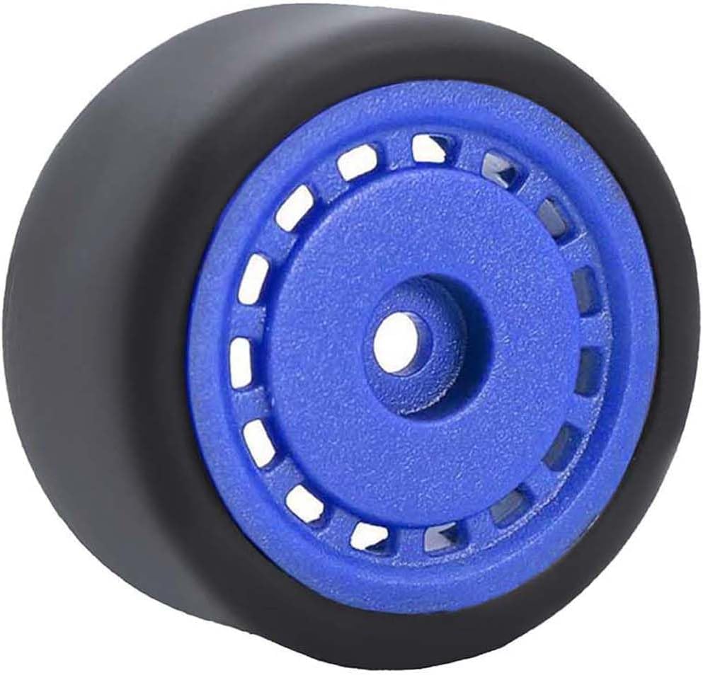 4PCS Pre-Glued On-Road Drift Racing Smooth Rubber Tires and Wheel Rims Set 7MM Hexagon for 1/24 Losi Micro-B RC Car Upgrades Parts (Blue) - color: Blue