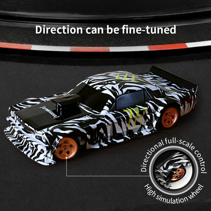 RC Drift Car - 1:43 Remote Control Car 2.4GHz Mini Drift Cars Racing High Speed Drift Car Model with LED Lights for RC Toys Gift (Blue) - color: Blue