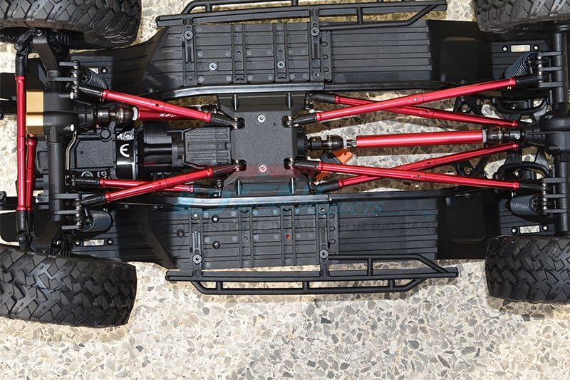 GPM Aluminum Adjustable Tie Rods - Red : Axial 1/10 SCX10 III JT Gladiator