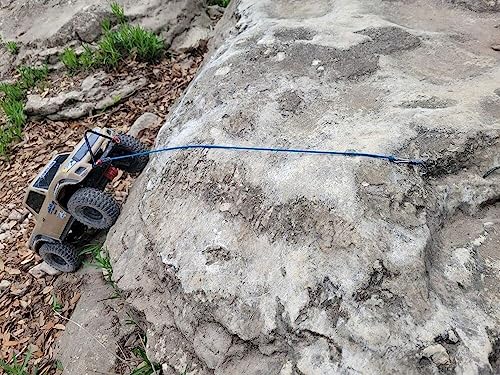 RC Crawler Kinetic Winch Strap, Escape Rope, Rescue Trailer Hook for 1/8 1/10 LCG Chassis Axial SCX10 I II Capra RR10 TRX4 (Classic Black) - color: Classic Black