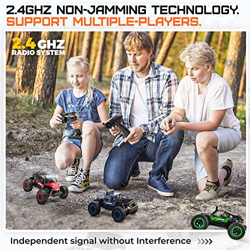 BEZGAR TB201 RC Cars-1:20 Scale Remote Control Car-2WD High Speed 20 Km/h Electric Toy Off Road Vehicle Monster Truck Crawler with LED Headlight and Rechargeable Battery for 8-12 Year Old Boys Girls - color: Tb201-blue