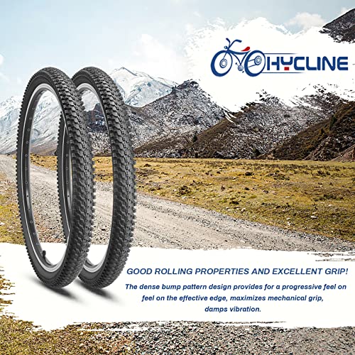 Hycline Mountain Bike Tire: 20/24/26/27.5-inch Folding Replacement High-Performance Wear-Resistant Bicycle Tires for MTB Off-Road Bike - size: 26x1.95 30TPI, style: Qty 2 Tires