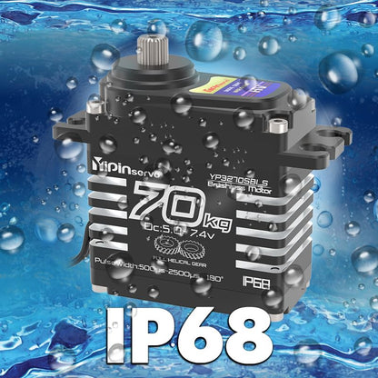 70KG High Torque,GX3270BLS Digital RC Servo, 180/270/360 Degree Metal Gear, IP68 Brushless Motor, Black (180 Degree) - style: 180 Degree