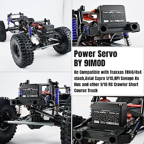 Waterproof 35KG High Torque RC Steering Servo Motor, Powerful & Fast Full Metal Gear Digital High Speed arduino servo for 1/8 1/10 1/12 RC Cars, Crawler, Truck, Buggy, Robotic, Control Angle 180° - size: 35kg 180°