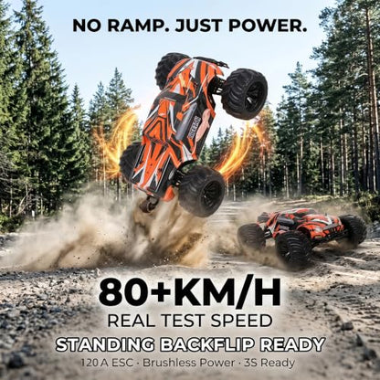 JLBRACINGRC 1:10 Scale Remote Control Car,80+KM/H High Speed RTR RC Truck,2.4GHZ Radio Controlled Electric Cars,4WD 4x4 Off Road Monster Truck,IPX7 Waterproof Brushless RC Car for Adults
