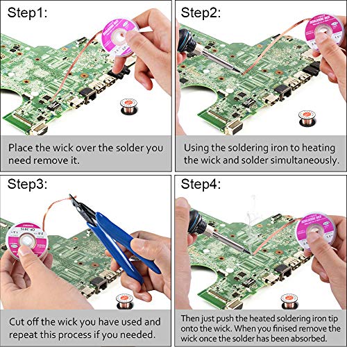 Soldering Iron Kit Electronics, 21-in-1, 90W Adjustable Temperature Soldering Iron, 5pcs Soldering Iron Tips, Soldering Iron Stand, Desoldering Pump, Magnifier, Solder Wire, Tweezer, PU Carry Bag