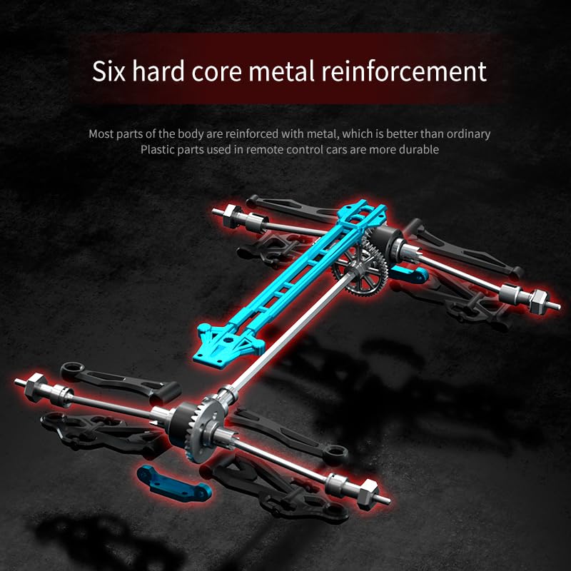 X-Verse 1:16 Fast Brushless RC Car for Adults, Max 45 mph, Off Road Remote Control Truck, 4WD High Speed All Terrain RC Car RC Truggy, 3 Battery - color: 16201pro