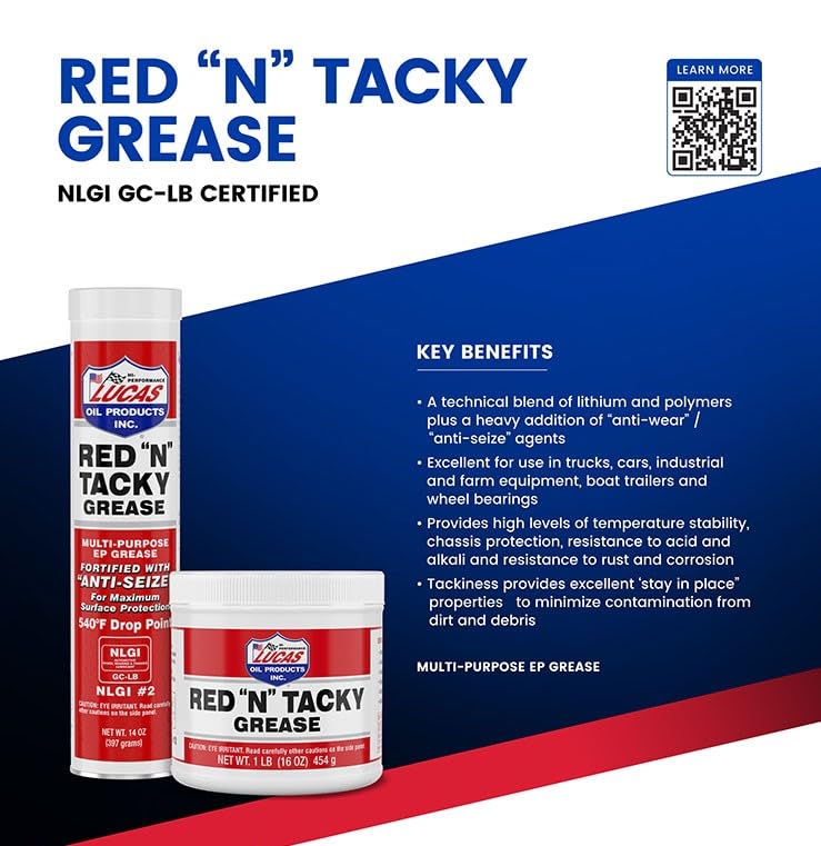Lucas Oil 10318 Red N Tacky Grease 3 Ounce Combo Pack - size: 9 Ounce, style: 1 Pack