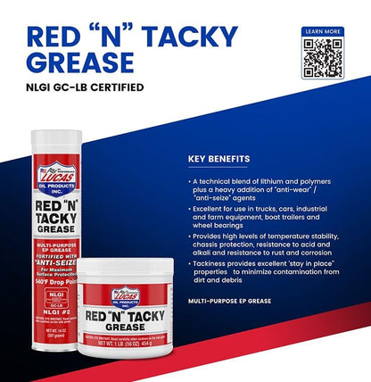 Lucas Oil 10318 Red N Tacky Grease 3 Ounce Combo Pack - size: 9 Ounce, style: 1 Pack