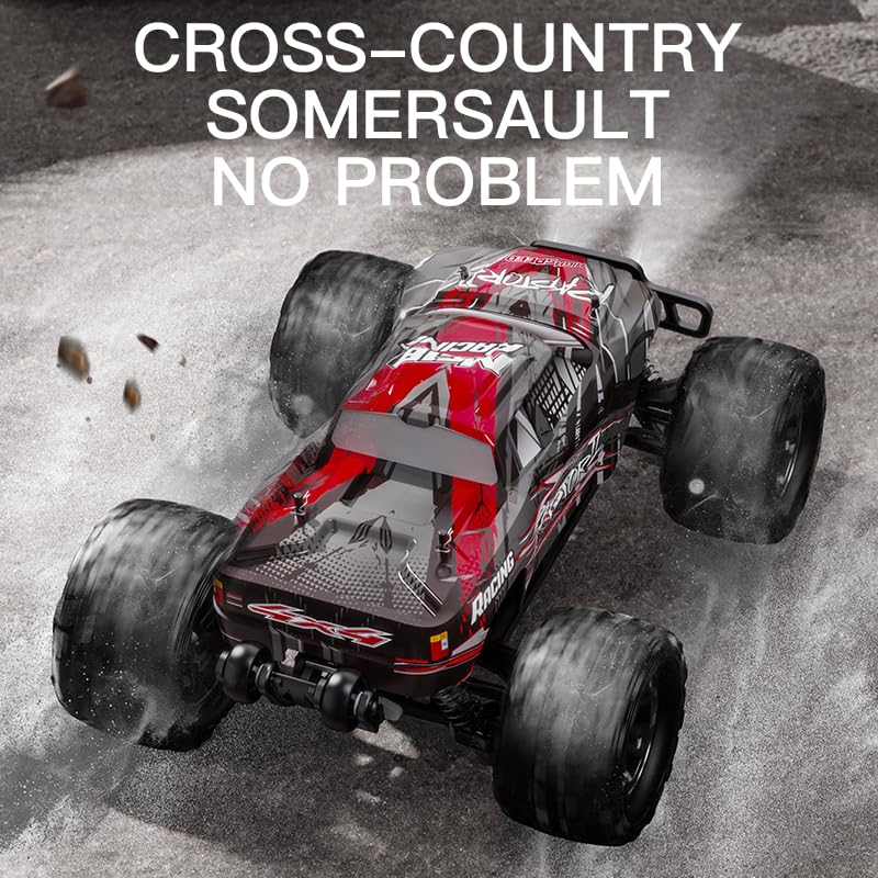 1:8 Scale Brushless RC Monster Truck for Adults, 100km/h+ High Speed 4x4 Offroad Remote Control Car for Adults with Dual 3S Rechargeable Battery Fast 4WD Remote Control Cars Buggy - style: Raptor Racing