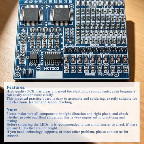 ISolderStore SMD/SMT Components Practice Board - Electronic Project Kits DIY Soldering Skill Training Board - Led Transistor Soldering Kit - size: SMD A-1PCS