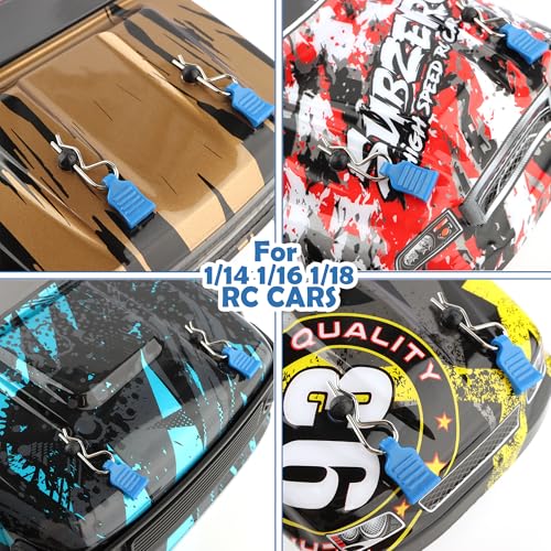 50 Pieces 1mm Universal RC Body Clips with Pull Tabs Car Clips RTR Clip Pins H165 Spare Parts for 1:14 1:16 1:18 Scale Redcat HPI Himoto HSP Exceed RC Car SCX24 TRX4M Truck (Blue) - color: 1.0mm
