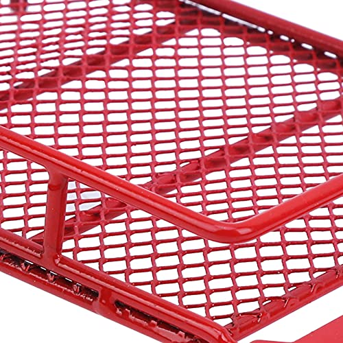 Metal ROOF Rack Luggage Carrier LED Light MN 1/12 RC Crawler Durable Practical RED Black Silver Applicable Remote Control CAR (Red) - color: Red