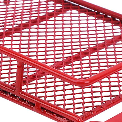 Metal ROOF Rack Luggage Carrier LED Light MN 1/12 RC Crawler Durable Practical RED Black Silver Applicable Remote Control CAR (Red) - color: Red