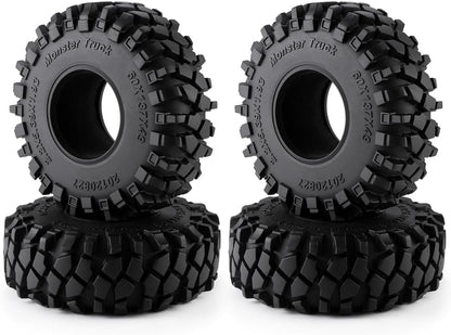 MORLORDY 4Pcs 2.2" RC Rubber Tires with Foam Insert - 137mm/5.39" Crawler Slingers Mud Grappler Tyres for 1/10 Axial Wraith 90018 90048 RR10 90047 D90 TF2 CC01 SCX10 TRX4 RC Crawler Car