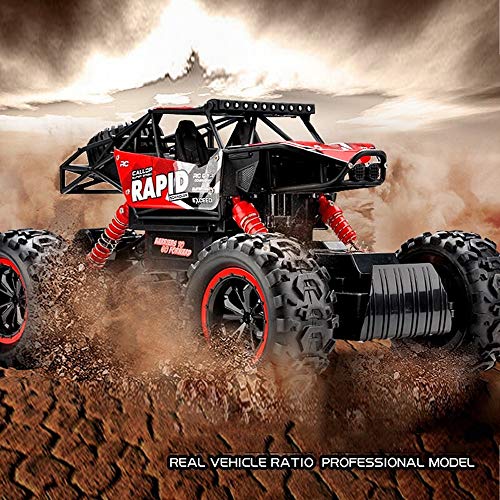 2.4Ghz Double Sided Rotating Remote Control Cars High Speed Racing Truck 360° Spins and Flips 180° Swing Off Road Vehicle for Adults with LED Lights RC Stunt Car (Color : Yellow) (Red) - color: Red