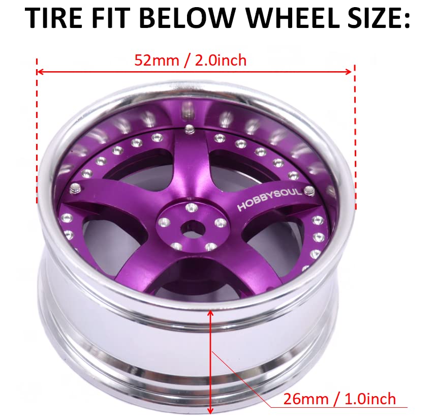 HOBBYSOUL 1/10 On Road Tires Arrows Soft Rubber Tyres Height 65mm fit 1/10 Traxxas HSP Tamiya HPI Kyosho RC On Road Run-flating Car, Pack of 4