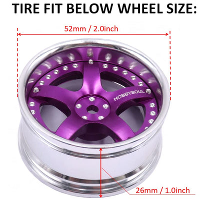 HOBBYSOUL 1/10 On Road Tires Arrows Soft Rubber Tyres Height 65mm fit 1/10 Traxxas HSP Tamiya HPI Kyosho RC On Road Run-flating Car, Pack of 4