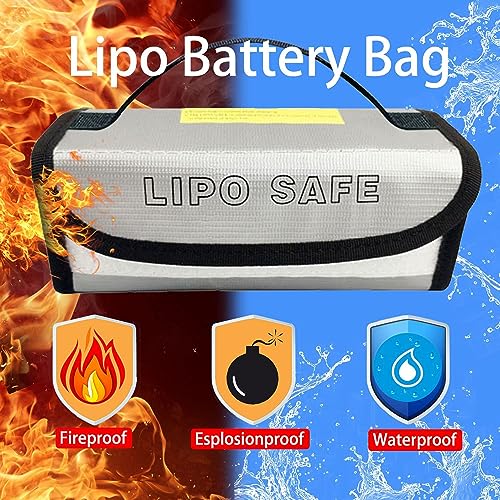 4PCS 185 * 75 * 60mm Lipo Battery Safe Bag Fireproof Charging Bag for RC Lipo Battery Pack Storage Charging Transport, Home Office Travel Lipo Safe Storage Pouch - size: 185x75x60mm (4 pcs)