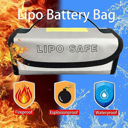 4PCS 185 * 75 * 60mm Lipo Battery Safe Bag Fireproof Charging Bag for RC Lipo Battery Pack Storage Charging Transport, Home Office Travel Lipo Safe Storage Pouch - size: 185x75x60mm (4 pcs)