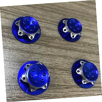 4Pcs 17mm Aluminium Alloy Wheel Hub Cover Non Nut for 1/8 RC Car Truck CNC Machined Crawler Wheel Hub Nut Blue