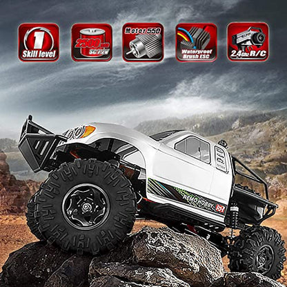Cheerwing 1:10 Scale Rock Crawler 4WD Off-Road Remote Control Truck | 2.4Ghz,Brushed Motor,Waterproof ESC,20-25km/h Speed,.2V 2500mAh,Large Hobby RC Car for Adults