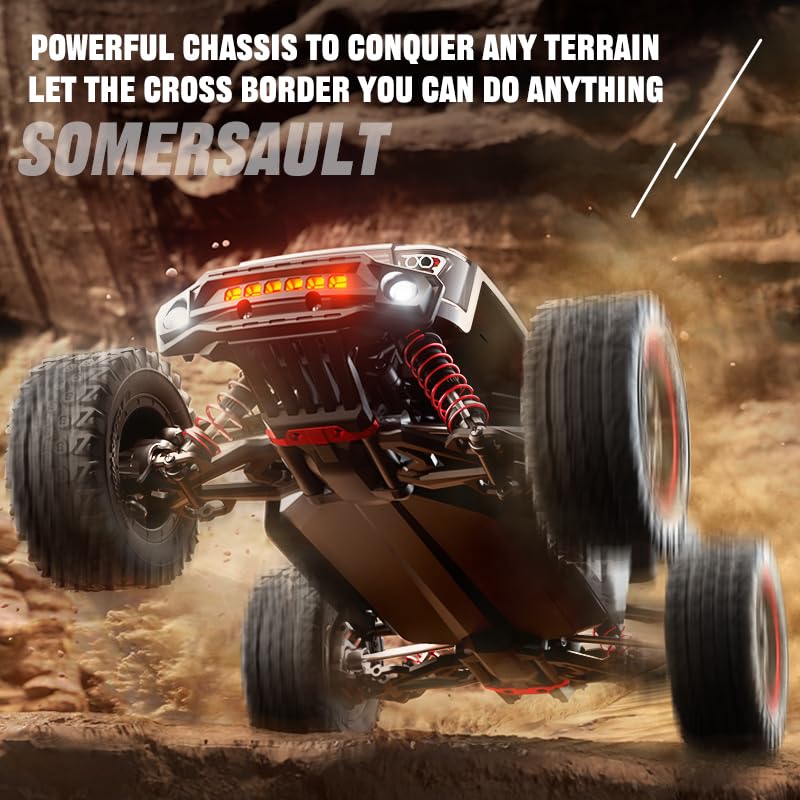 Levodan 49+mph Brushless Fast RC Car Adults, 1/16 2.4Ghz Waterproof Remote Control Car All-Terrain Crawler, 4 WD Offroad Truggy, 3 Batteries, Red, SG316MAX - color: 3 Batties(red)