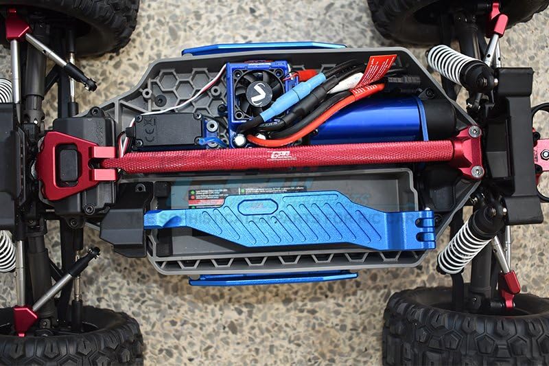 GPM Aluminum Center Brace Bar&Mount -11Pc Set for TRAXXAS 1/10 4Wd Hoss 4X4 Vxl 3S-90076-4 (Grey) - color: Grey