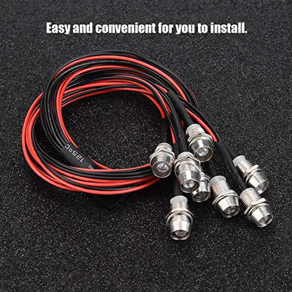 5mm Headlights and Taillights , 8Pcs RC LED Light Kit Accessories , LED Lights RC Model Drift Car Accessory , RC LED Light Kit Accessories RC Light 5mm Headlights and Taillights RC Car LED Light RC A
