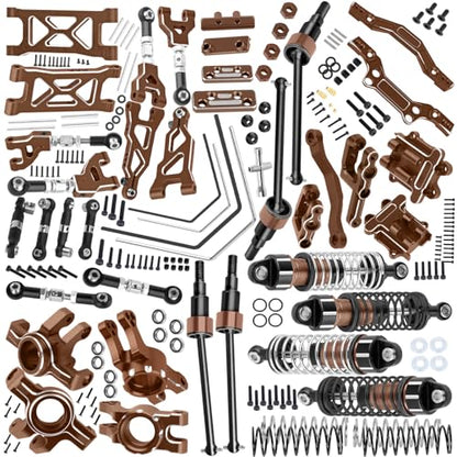 Upgrade Parts for 1/16 Mojave GROM 223S DSC 4X4 RTR,RC Shock& Arms&Drive Shaft CVD&Steering Knuckle Kit&Shock Tower&Adjustable Links&Steering Block&RC Gearbox&Sway Bar Kit,Bronze - color: Bronze(for 1/16)