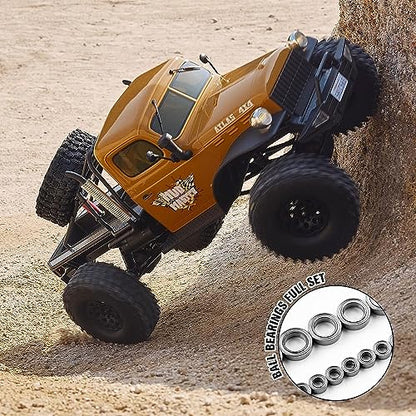 BEEZRC RocHobby 1/10 Atlas RC Crawler, 4WD with Lighting, 2.4GHz RC Rock Truck, Off Road Hobby Grade, Remote Control Car for Adults, Need to Complete with Battery (Yellow) - color: Yellow