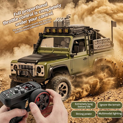 KF90 1/12 Scale 4WD RC Rock Crawler, All-Terrain Off-Road Truck with 2.4GHz Full Proportional Control, LED Lights, 7.4V 1200mAh, Waterproof RTR Hobby Grade RC Car for Adults, Yellow - color: Yellow