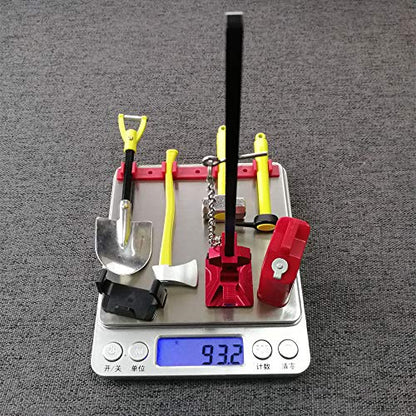 1:10 Scale RC Rock Crawler Car 2WD 4WD D90 D110 SCX10 TRX4 CCO1 Decoration Scale Accessory Tool Set Kit Combo with Gas Can, Jack, Shovel, Axe,Hammer,Hoe