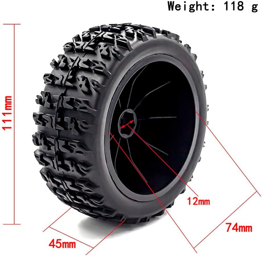 fujita 1/10 RC Racing Short Course Truck Tire & Off-Road Tyre Set Competible for ARRMA SENTON 3S Traxxas Slash4X4 Losi Tenacity Redcat HPI HSP RC Hort Course Truck Car（Black B） - color: Black B