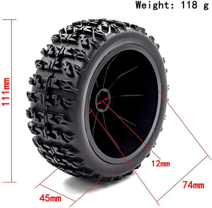 fujita 1/10 RC Racing Short Course Truck Tire & Off-Road Tyre Set Competible for ARRMA SENTON 3S Traxxas Slash4X4 Losi Tenacity Redcat HPI HSP RC Hort Course Truck Car（Black B） - color: Black B