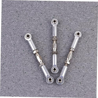 Vaguelly 6pcs Rc Car Rod Linkage Aluminum Turnbuckles for Scale Vehicles Easy to Install Adjust - color: Silver