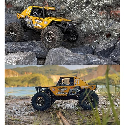 1/24 4x4 UDI RC UCX2405PRO RC Rock Crawler Model Brushless Motor ESC Radio Controlled Off-Road Vehicles RTR Car Battery Hobby Grade Model for Birthday Gift(Yellow) - color: Yellow