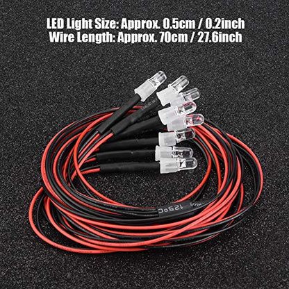5mm Headlights and Taillights , 8Pcs RC LED Light Kit Accessories , LED Lights RC Model Drift Car Accessory , RC LED Light Kit Accessories RC Light 5mm Headlights and Taillights RC Car LED Light RC A