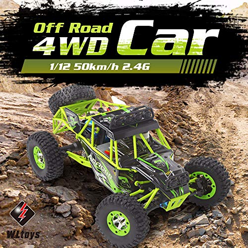 GoolRC WLtoys 12428 RC Car, 1/12 Scale 4WD 50km/h High Speed RC Rock Crawler, 2.4Ghz Remote Control Off Road Truck for Adults